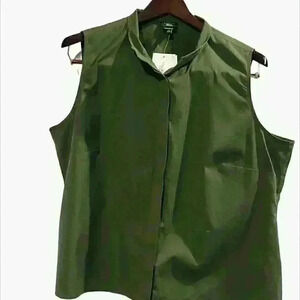 NWT Talbots Plus Petite Sleeveless green Blouse  Shirt 22WP St. Patrick's Day
